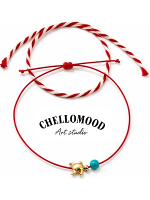 Chellomood Marteniçka Kaplumbağa Bileklik -Turkuaz Taşlı Bereket Şans Seti