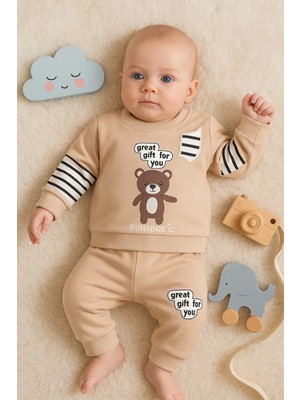 Narnuga Gift For You Desenli 2'li % 100 Pamuk Erkek Bebek Takımı