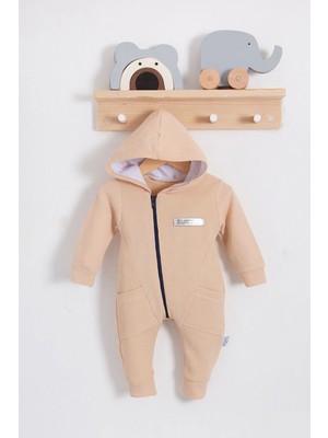 Narnuga Yandan Cepli Fermuarlı % 100 Pamuk Erkek Bebek Tulumu