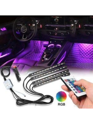 Özgürce Araç Içi Ayak Altı LED Aydınlatma, Müziğe Duyarlı, 7 Renkli, Kumandalı