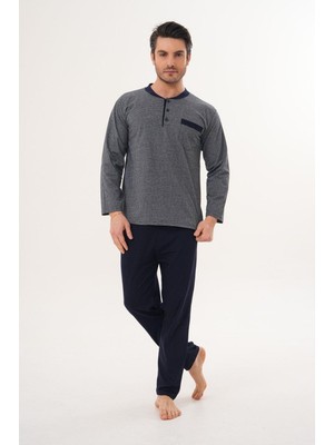 Markalinda 3130 Lacivert Büyük Beden  Erkek Pijama Takımı