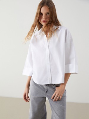 Lc Waikiki Yeni Sezon Oversize Poplin Kadın Gömlek
