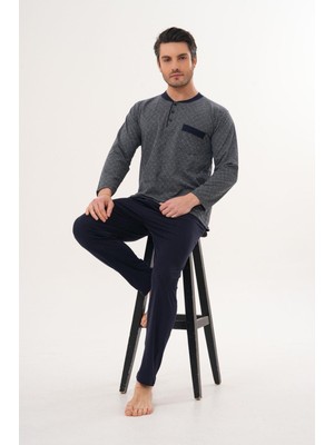 Markalinda 3136 Lacivert Büyük Beden Erkek Pijama Takımı