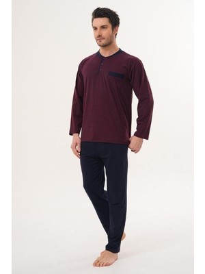 Markalinda 3134 Bordo Büyük Beden Erkek Pijama Takımı
