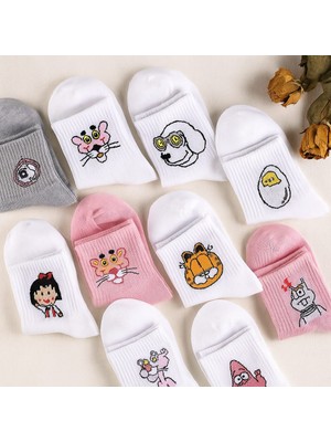 10`lu Kadın Desenli Kolej Çorap