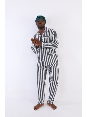Moda Dua Kocabey 4007 Uzun Kol Çizgili Gaffur Erkek Pijama Takım