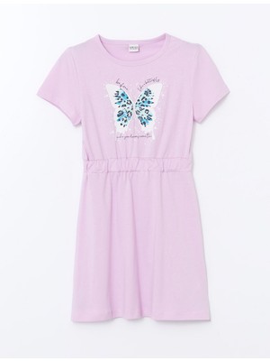 Lc Waikiki Yeni Sezon Bisiklet Yaka Kız Çocuk Elbise