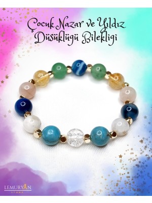 Nazar ve Yıldız Düşüklüğü Çocuk Şifa Enerji Bilekliği