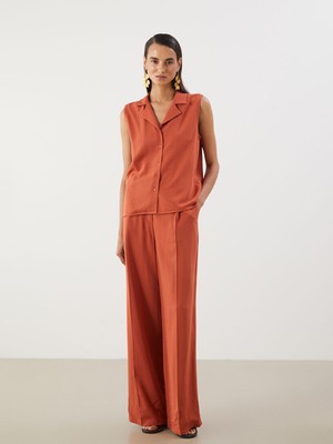 Lc Waikiki Yeni Sezon Keten Karışımlı Pileli Kadın Pantolon