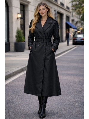 Modaplaza Kadın Kuşaklı Uzun Trençkot 5941