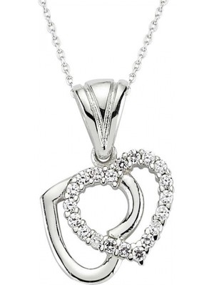 Marsilyan 925 Ayar Gümüş Çift Kalpli Kadın Gümüş Kolye PND47138289 (72)