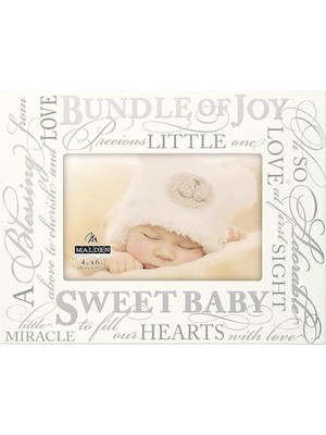 Astera Malden Sweet Baby Gümüş ve Beyaz 10X15 cm Bebek Çerçeve