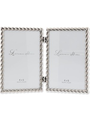 Astera Gümüş Halat Tasarımlı 10X15 cm Çiftli Metal Çerçeve