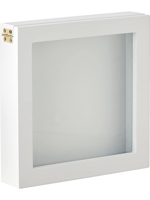 Astera Beyaz 3 Boyutlu Hatıra Çerçevesi - Camlı Obje Sergileme Kutusu 18X18 cm