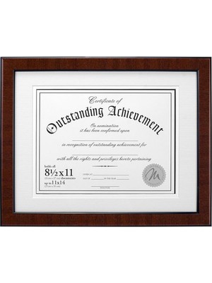 Astera Ceviz Renkli Siyah Kenarlı A4 Sertifika Çerçevesi - 22X28 cm Ahşap Belge Çerçevesi