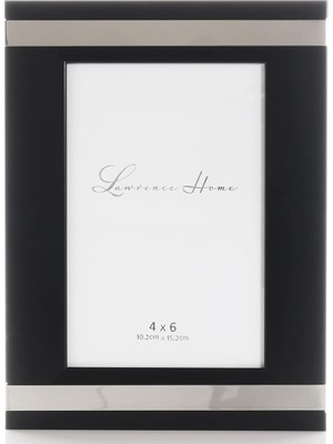Astera Siyah ve Gümüş 10X15 cm Klasik Resim Çerçevesi - Modern Masaüstü Fotoğraf Çerçevesi