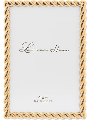Astera Altın Renkli Halat Tasarımlı 10X15 cm Metal Resim Çerçevesi
