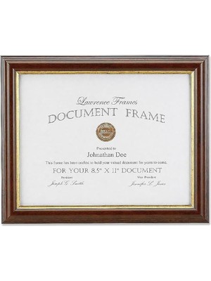 Astera Ceviz Renkli Altın Detaylı A4 Sertifika ve Diploma Çerçevesi - Ofis Belge Çerçevesi