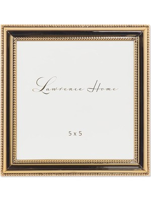 Astera 13X13 cm Boncuk Desenli Dekoratif Kare Resim Çerçevesi Altın