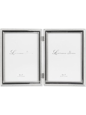 Astera Gümüş Boncuklu 13X18 cm Menteşeli Ikili Metal Fotoğraf Çerçevesi