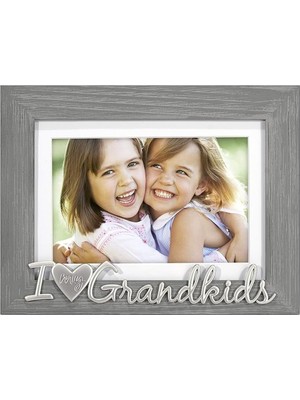 Astera Malden Love My Grandkids Mat Resim Çerçevesi, 21,5 cm (G) x 16,5 cm (Y) x 1,90 cm (D), Gri