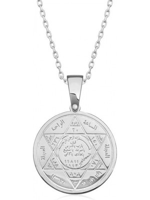 Marsilyan ​925 Ayar Gümüş Süleyman Mührü Gümüş Kolye T6312 (72)