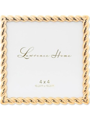 Astera Altın Renkli Halat Tasarımlı 10X10 cm Metal Resim Çerçevesi