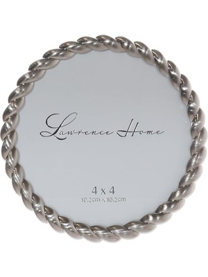 Astera Halat Tasarımlı 10X10 cm Yuvarlak Nikel Metal Çerçeve