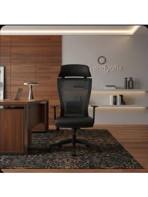 Trendyofix X-Series Ergonomik Fileli Bel Destekli Ofis Çalışma Koltuğu - Siyah