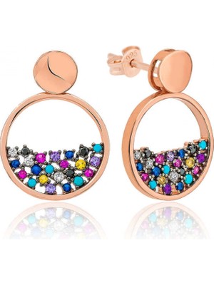 Marsilyan 925 Ayar Gümüş Mix Taşlı Çiğ Damlası Bayan Küpe T6401 (72)