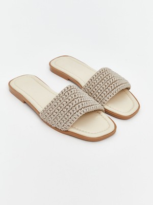 Lc Waikiki Yeni Sezon Örgü Detaylı Kadın Terlik