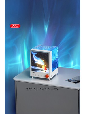 XO-OZ14 Aurora 1200MAH Projeksiyon Ortam Aydınlatması Gece Lambası ve Hoparlör