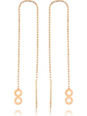 Marsilyan 925 Ayar Gümüş Zincirli Sonsuzluk Küpe EA1160055 (72)