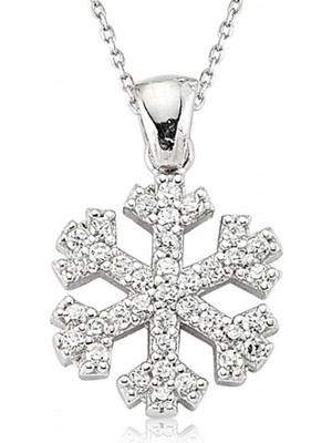 Marsilyan 925 Ayar Gümüş Kar Tanesi Kadın Gümüş Kolye SET101106P (72)