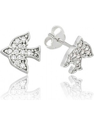 Marsilyan 925 Ayar Gümüş Kırlangıç Çivili Küpe EA0710049 (72)