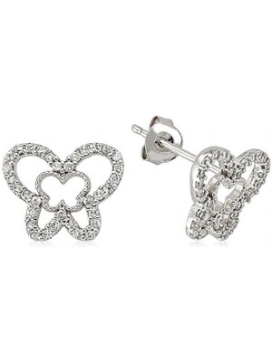 Marsilyan 925 Ayar Gümüş Çivili Kelebek Küpe EA1540006 (72)