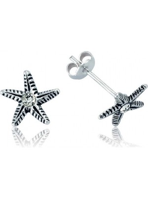 Marsilyan 925 Ayar Gümüş Deniz Yıldızı Çivili Küpe EA1160023 (72)