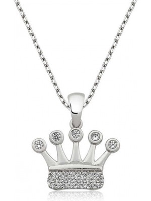 Marsilyan 925 Ayar Gümüş Taç Kadın Gümüş Kolye T4216 (72)