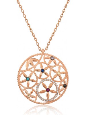 Marsilyan ​​​925 Ayar Gümüş Yaşam Çiçeği Kadın Gümüş Kolye T4597 (72)