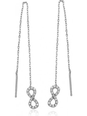 Marsilyan 925 Ayar Gümüş Zincirli Sonsuzluk Küpe EA1160028 (72)