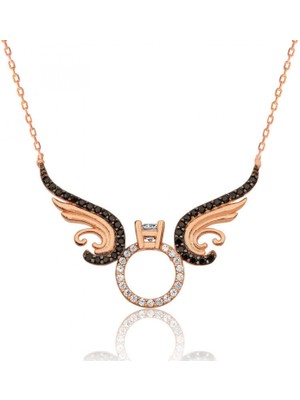 Marsilyan 925 Ayar Gümüş Tek Taş Melek Kadın Gümüş Kolye PT2610626 (72)