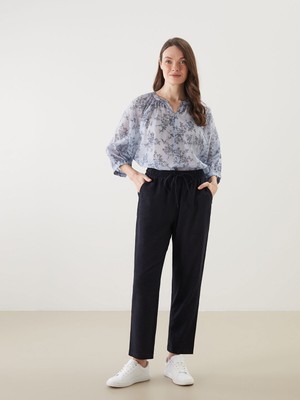 Lc Waikiki Yeni Sezon Beli Lastikli Keten Karışımlı Kadın Pantolon