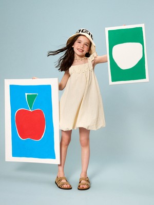 Lc Waikiki Yeni Sezon Kare Yaka Kız Çocuk Armürlü Elbise