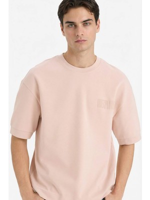 DeFacto Nefes Alabilen Loose Fit Baskılı Tişört F8142AX26SP