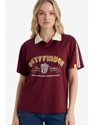 DeFacto Harry Potter Oversize Polo Yaka Baskılı Kısa Kollu Tişört G0820AX26SP