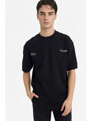 DeFacto Pamuklu Nefes Alabilen Loose Fit Baskılı Tişört F8148AX26SP