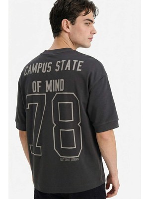 DeFacto Nefes Alabilen Loose Fit Baskılı Tişört F8143AX26SP