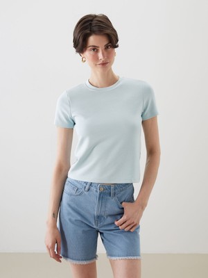 Lc Waikiki Yeni Sezon Bisiklet Yaka Kadın Tişört