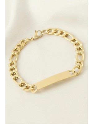 Marsilyan Künye Çelik Bileklik (Isim Yazılabilir) 4 cm