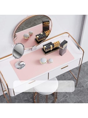 Storemax Masa Desk Mat 60X30 cm Çift Taraflı Deri Mouse Pad Kaymaz Suya Dayanıklı Rulo Yapılabilir Kompakt Masa Koruyucu Ofis Laptop ve Makyaj Masası Için 2mm Pembe